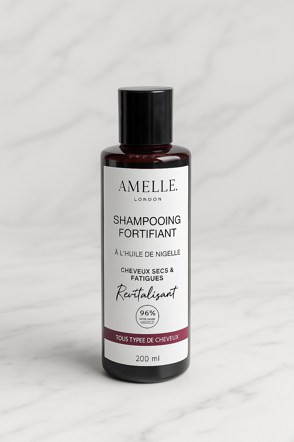 Shampoing fortifiant à l’huile de nigelle – Revitalisant cheveux secs & fatigués – 200 ml