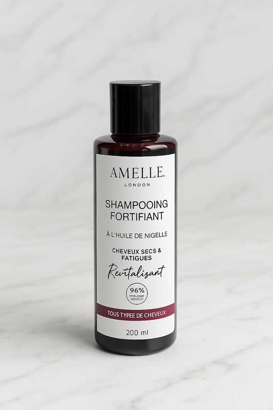 Shampoing fortifiant à l’huile de nigelle – Revitalisant cheveux secs & fatigués – 200 ml
